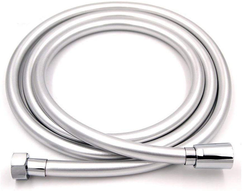 PVC High Pressure Silver & Black Smooth Shower Hose For Bath Handheld Head Flexible 360° rotation
