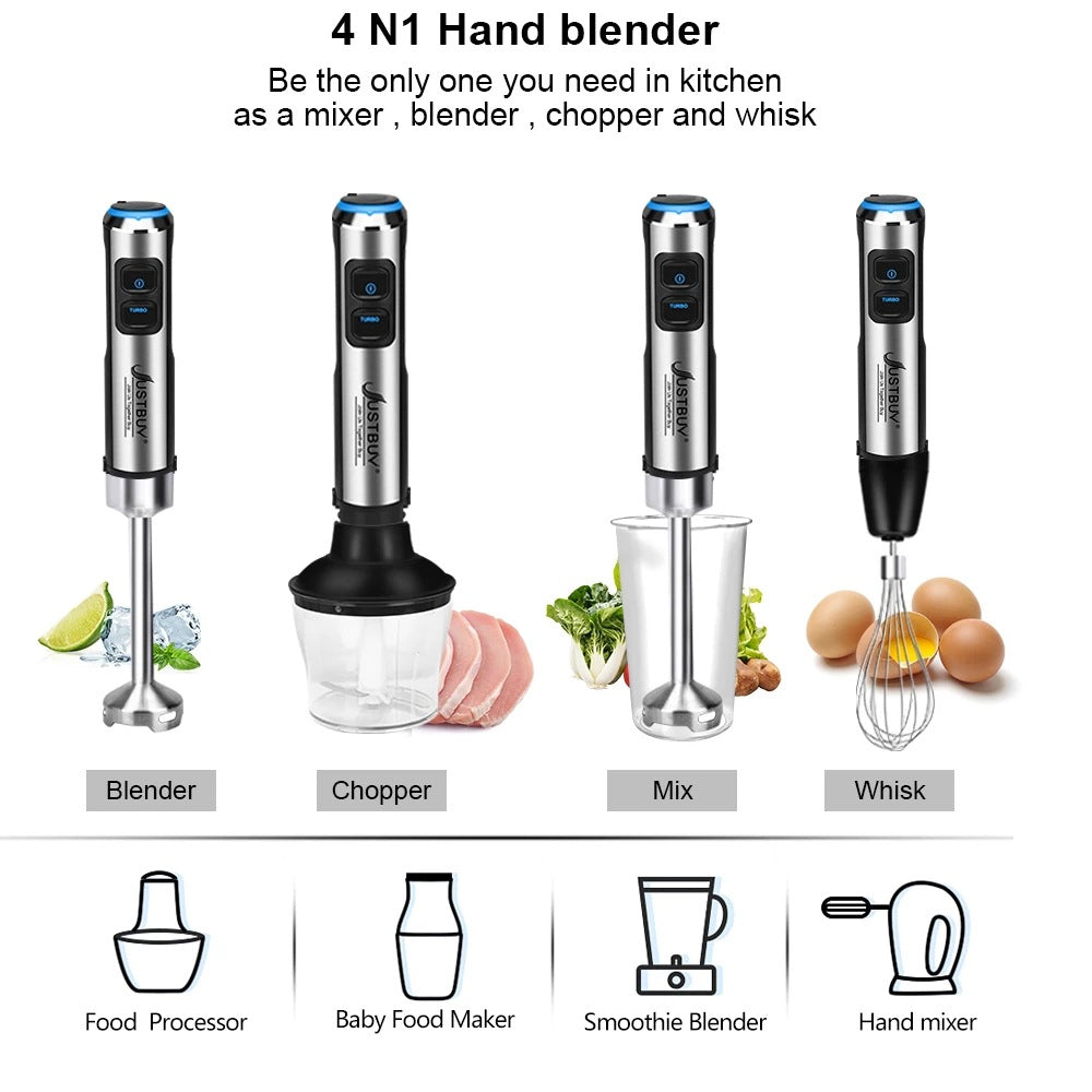 1500W High Power 4 in 1 Blender Set Household Multi-functional Cooking Stick Baby Food Supplement Machine Food Processor