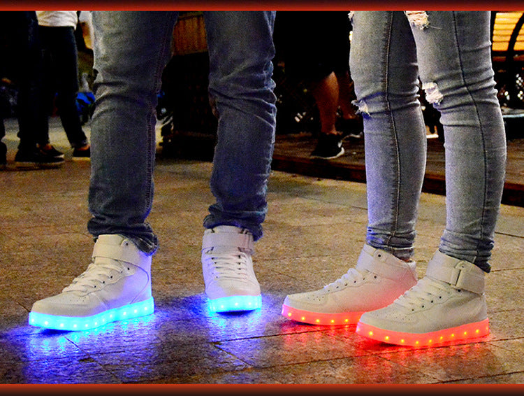 High quality Men LED shoes autumn winter glowing shoes for adults silver/gold fashion Lover casual shoes dropshipping