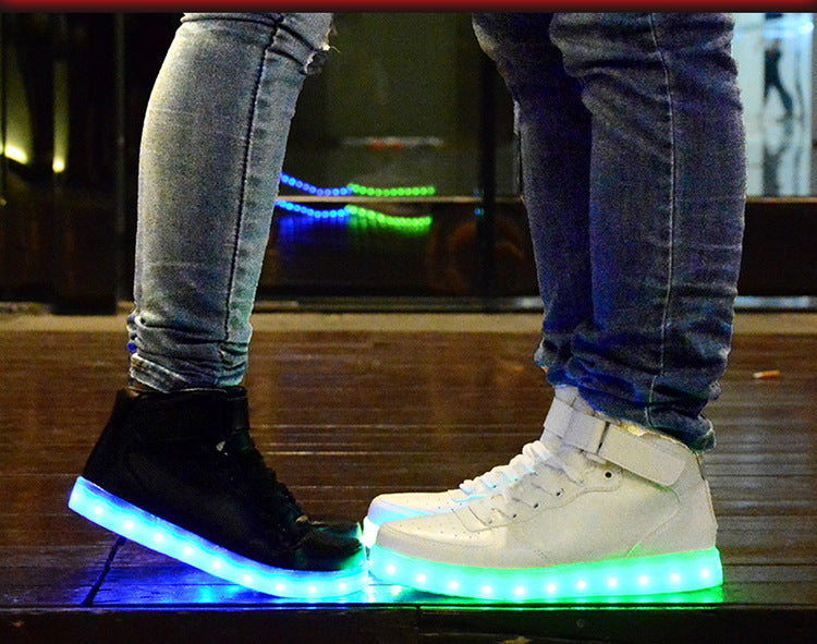 High quality Men LED shoes autumn winter glowing shoes for adults silver/gold fashion Lover casual shoes dropshipping