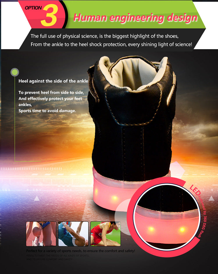 High quality Men LED shoes autumn winter glowing shoes for adults silver/gold fashion Lover casual shoes dropshipping