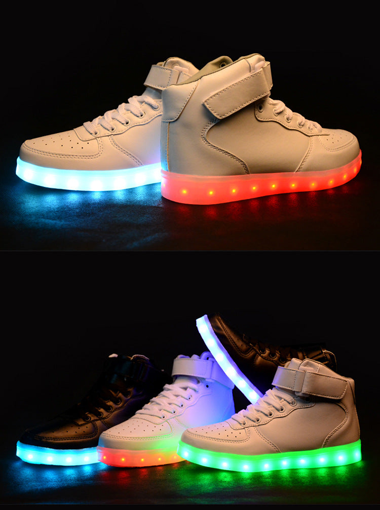 High quality Men LED shoes autumn winter glowing shoes for adults silver/gold fashion Lover casual shoes dropshipping