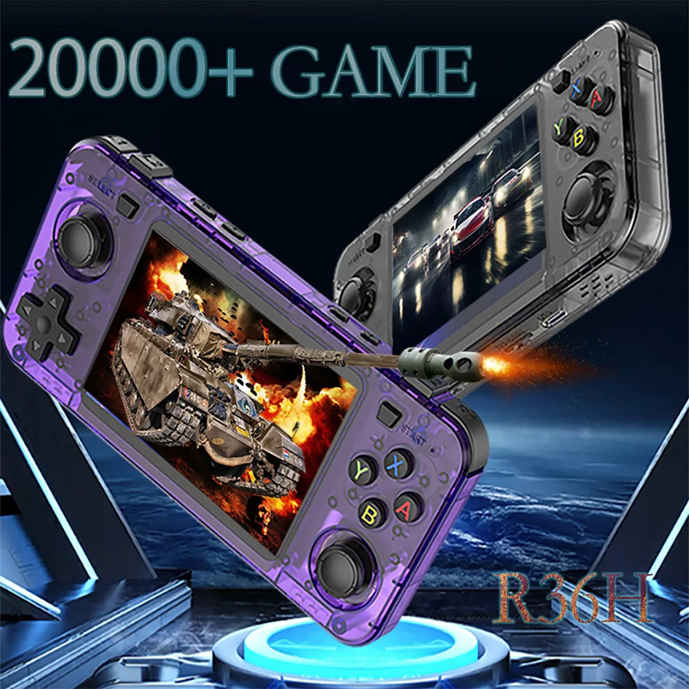 R36H Retro Handheld Game Console ARKOS System Kid Christmas Gift Portable Pocket Video Player 3.5 Inch IPS Screen R36S landscape
