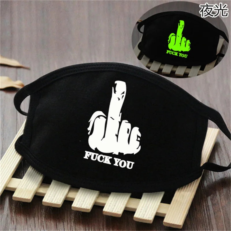 Luminous Funny Smile Expression Cotton Anti Dust Mouth Face Mask For Mouth Black Kpop Unisex Face Mouth Muffle Mask Fashion New