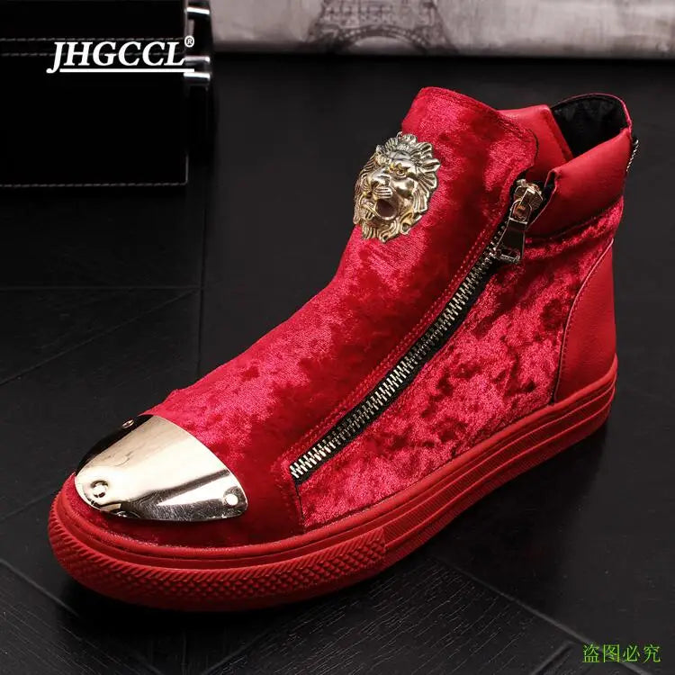New breathable casual shoes Luxury loafers Solid rubber velvet zipper non-leather casual shoes