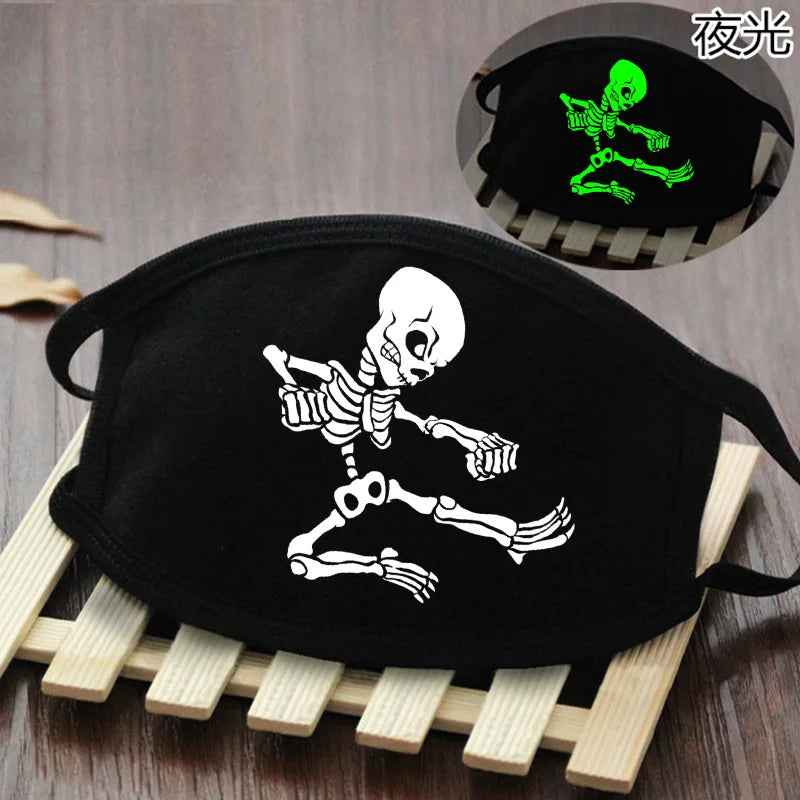 Luminous Funny Smile Expression Cotton Anti Dust Mouth Face Mask For Mouth Black Kpop Unisex Face Mouth Muffle Mask Fashion New
