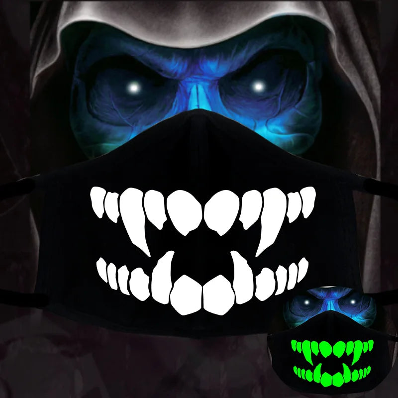 Luminous Funny Smile Expression Cotton Anti Dust Mouth Face Mask For Mouth Black Kpop Unisex Face Mouth Muffle Mask Fashion New