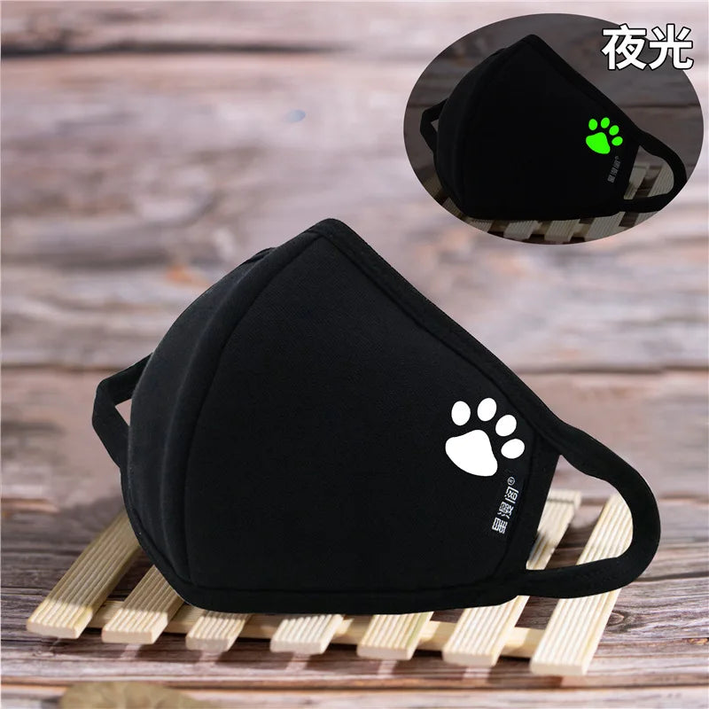 Luminous Funny Smile Expression Cotton Anti Dust Mouth Face Mask For Mouth Black Kpop Unisex Face Mouth Muffle Mask Fashion New