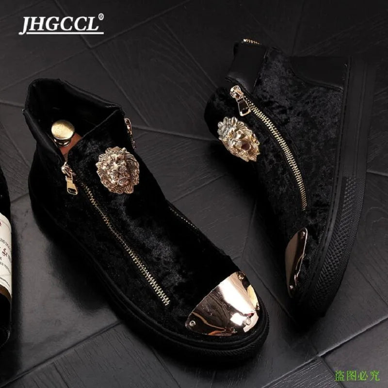 New breathable casual shoes Luxury loafers Solid rubber velvet zipper non-leather casual shoes
