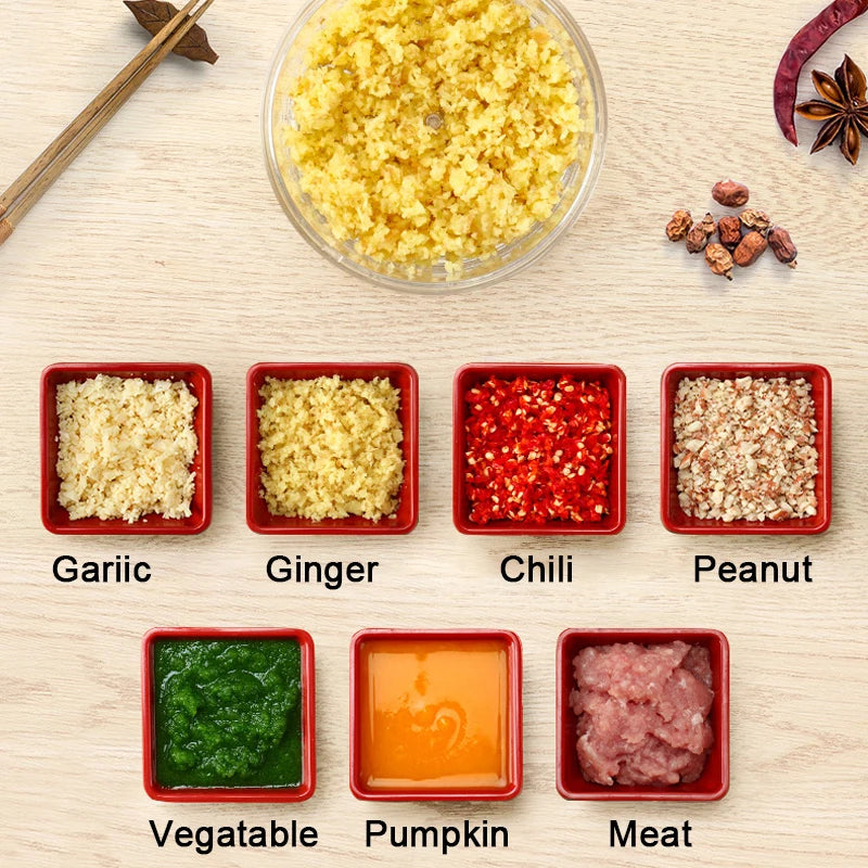 High Quality Garlic Crusher Mini Vegetable Chopper Meat Grinder Mincer Press for Ginger Nuts Pepper Onion Manual Food Processor