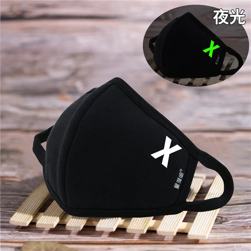 Luminous Funny Smile Expression Cotton Anti Dust Mouth Face Mask For Mouth Black Kpop Unisex Face Mouth Muffle Mask Fashion New