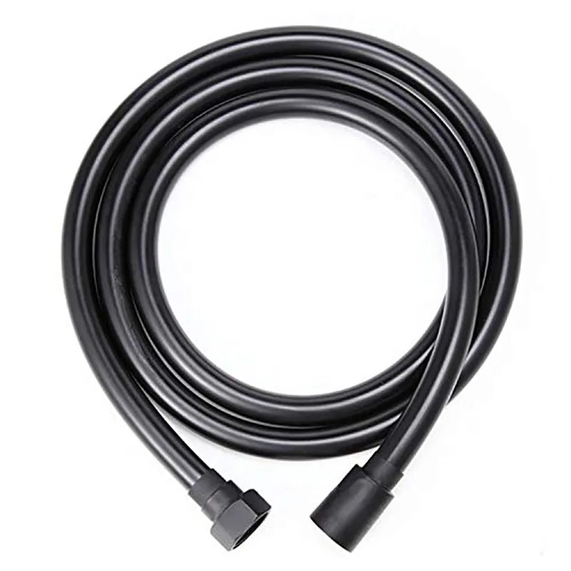 PVC High Pressure Silver & Black Smooth Shower Hose For Bath Handheld Head Flexible 360° rotation