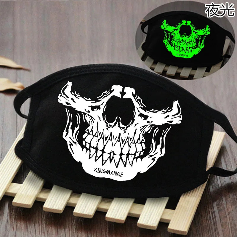 Luminous Funny Smile Expression Cotton Anti Dust Mouth Face Mask For Mouth Black Kpop Unisex Face Mouth Muffle Mask Fashion New