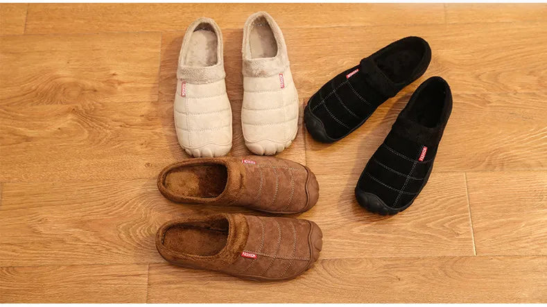 New Men Slippers Winter Bottom Soft Home Shoe Cotton Thick Slippers Indoor Slip-On Slides Comfortable Shoe Slippers Plus Size