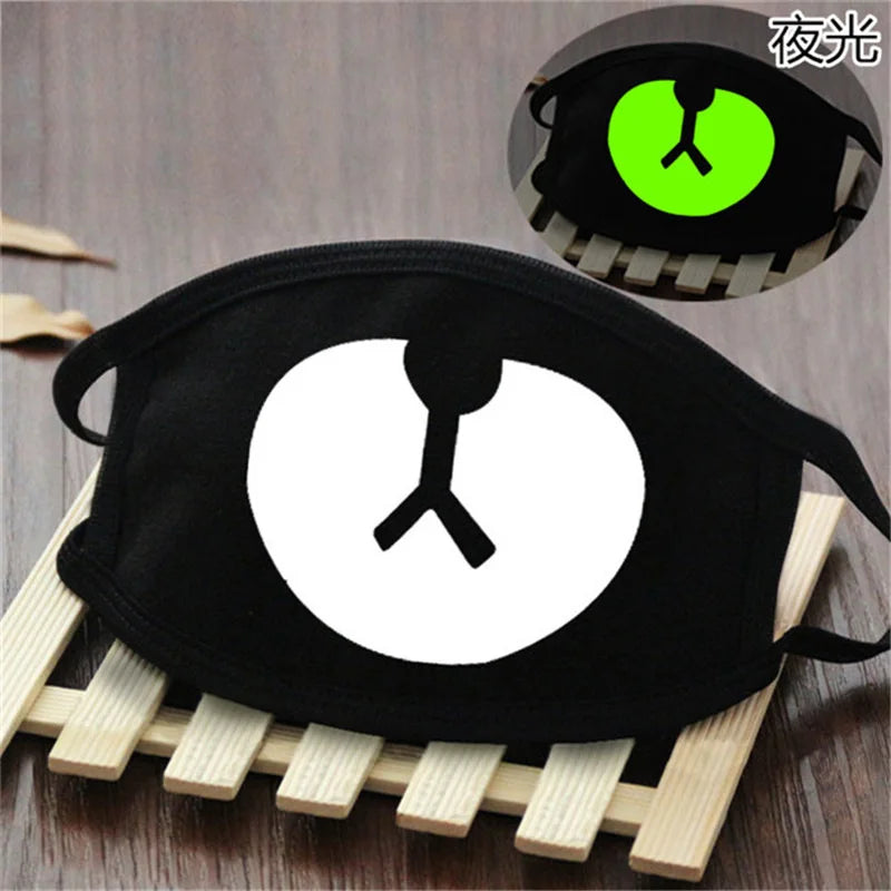 Luminous Funny Smile Expression Cotton Anti Dust Mouth Face Mask For Mouth Black Kpop Unisex Face Mouth Muffle Mask Fashion New