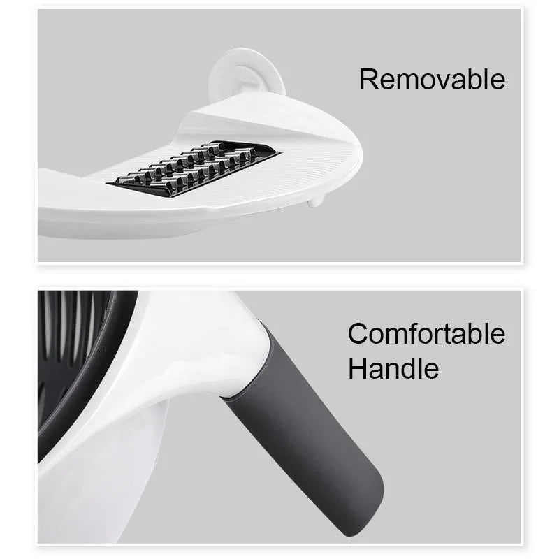 Multifunctional 2 In 1 Vegetable Slicer Cutter Chopper Fruit Strainer Basket Spiralizer Grater Food Peeler Mandoline Shredder