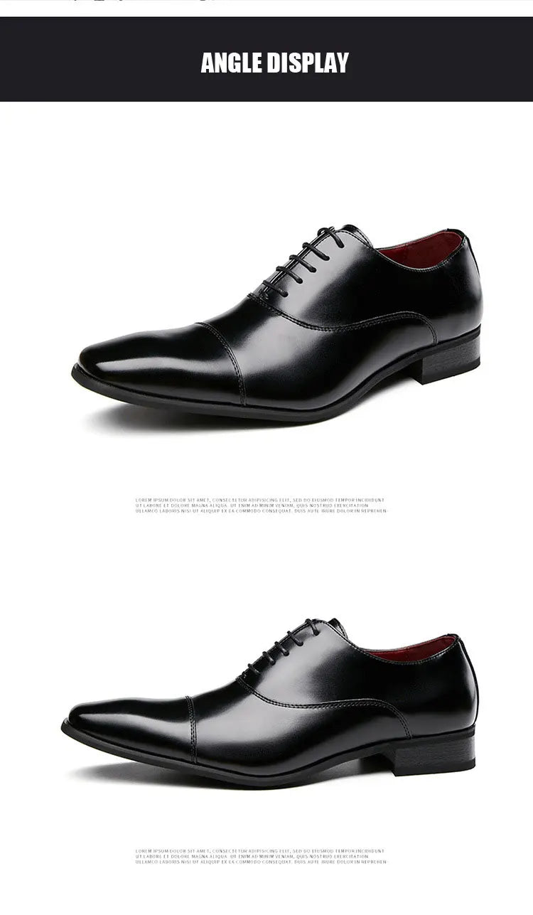 2024 Business New Fashion Men Dress Shoes Leather Men Wedding Oxford Shoes Lace-Up Office Suit Men's Casual Shoes Luxury Formal