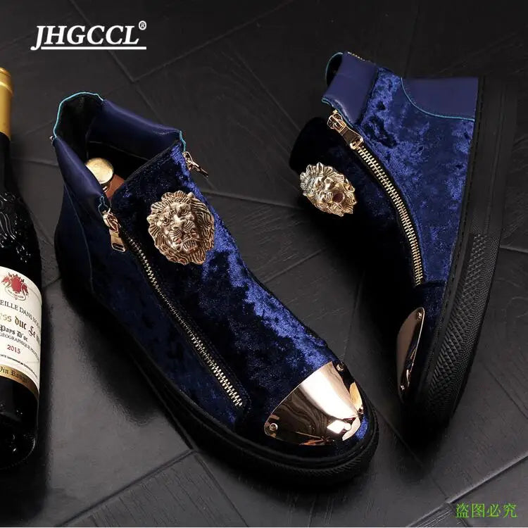 New breathable casual shoes Luxury loafers Solid rubber velvet zipper non-leather casual shoes