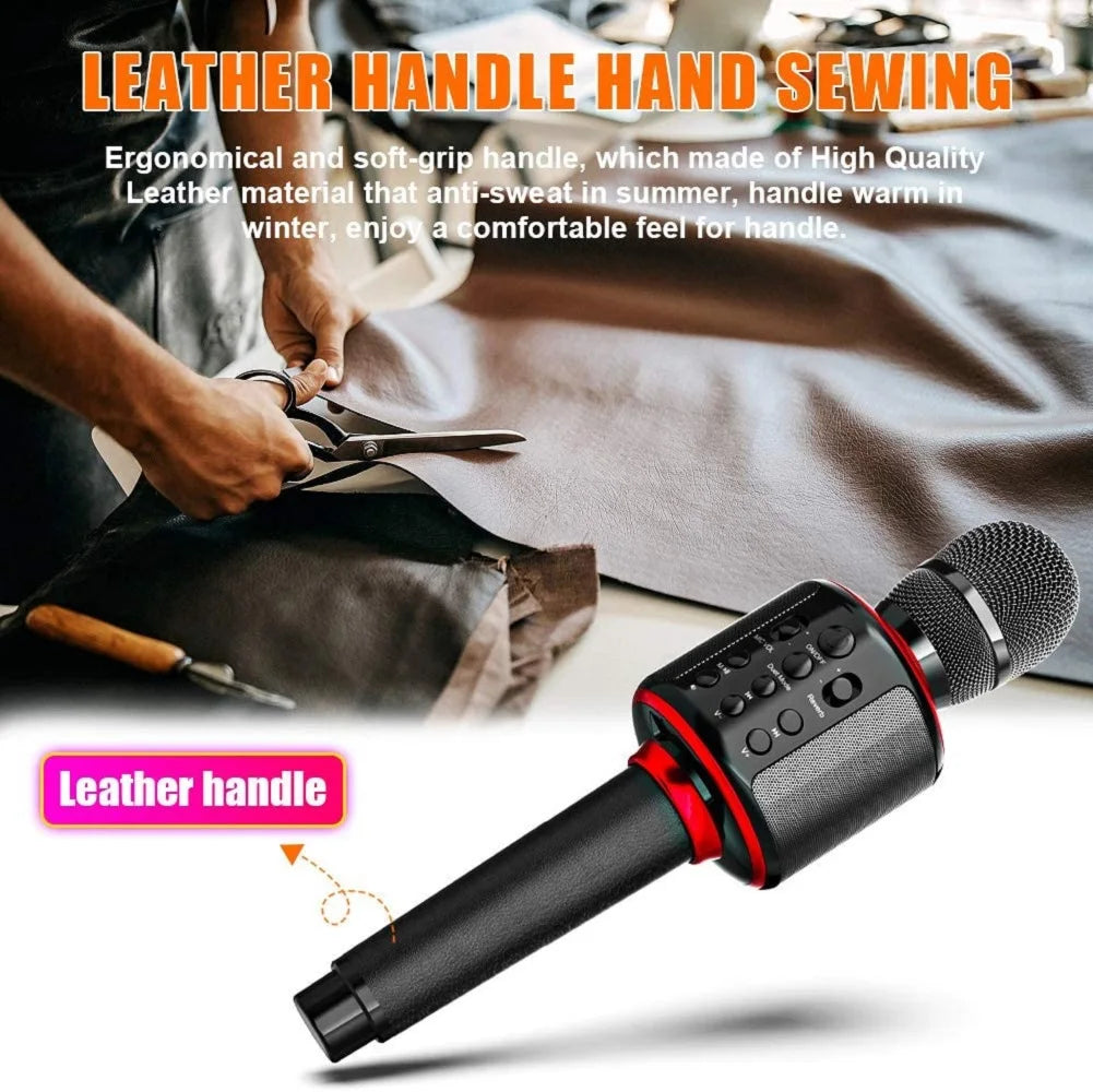 Karaoke Microphone Bluetooth Wireless Mic Portable Singing Machine with Duet Sing/Record/Play/Reverb Adult/Kid Gift for Home KTV