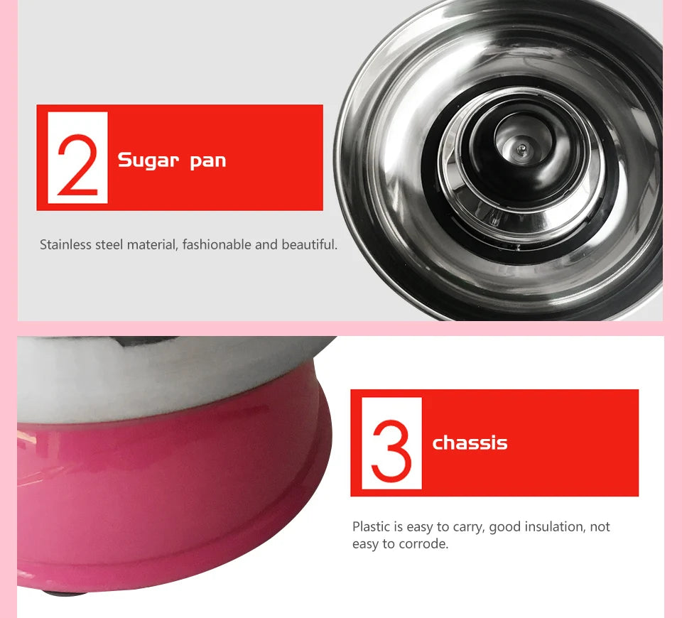 XEOLEO Candy Floss Machine Mini Electric DIY Sweet Cotton Candy Maker For Cotton Candy Sweet Floss Food Processors Machine Kids