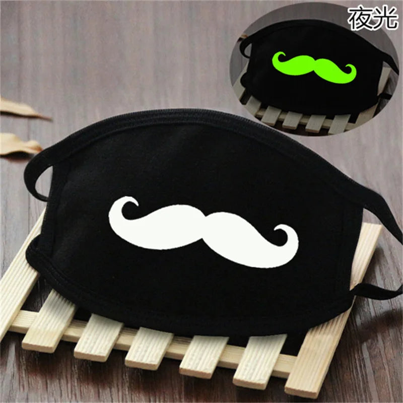 Luminous Funny Smile Expression Cotton Anti Dust Mouth Face Mask For Mouth Black Kpop Unisex Face Mouth Muffle Mask Fashion New