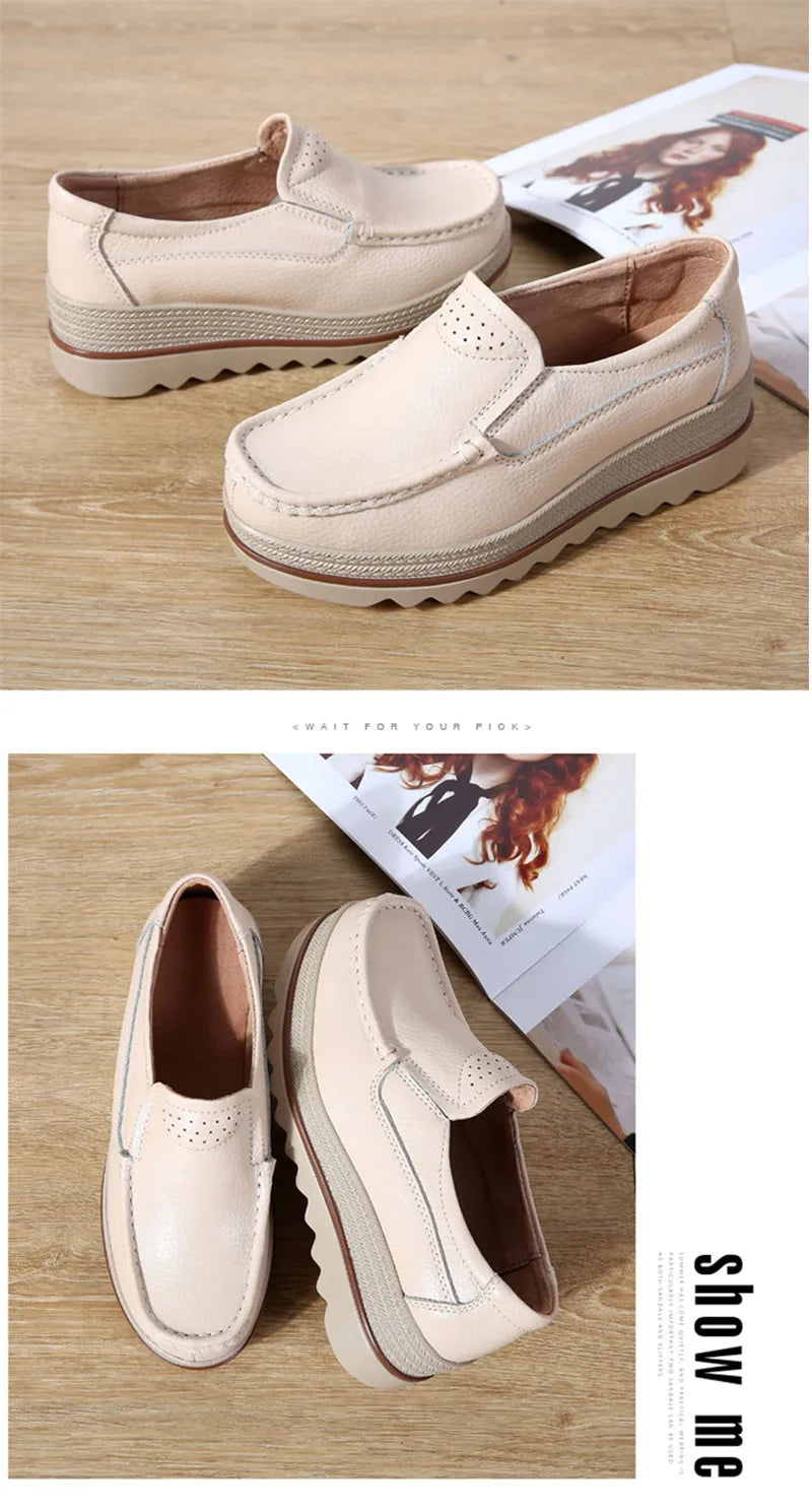 TIMETANG Autumn women flat shoes woman platform sneakers moccasins shoes woman creepers without lace genuine leather shoe ladies
