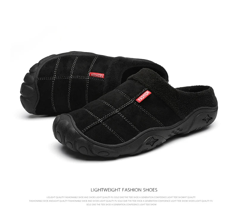 New Men Slippers Winter Bottom Soft Home Shoe Cotton Thick Slippers Indoor Slip-On Slides Comfortable Shoe Slippers Plus Size