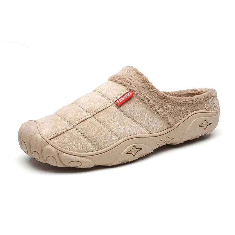 New Men Slippers Winter Bottom Soft Home Shoe Cotton Thick Slippers Indoor Slip-On Slides Comfortable Shoe Slippers Plus Size