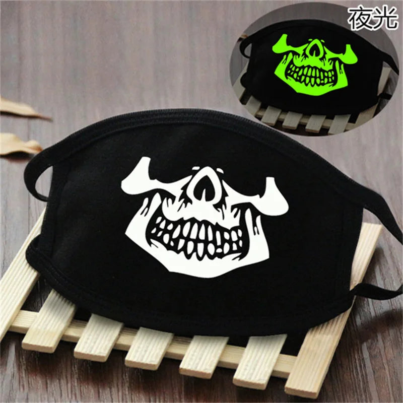 Luminous Funny Smile Expression Cotton Anti Dust Mouth Face Mask For Mouth Black Kpop Unisex Face Mouth Muffle Mask Fashion New