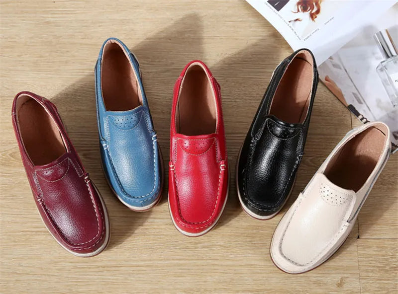 TIMETANG Autumn women flat shoes woman platform sneakers moccasins shoes woman creepers without lace genuine leather shoe ladies