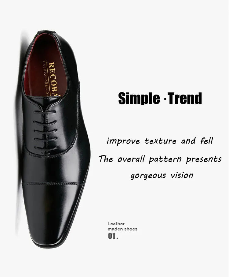 2024 Business New Fashion Men Dress Shoes Leather Men Wedding Oxford Shoes Lace-Up Office Suit Men's Casual Shoes Luxury Formal