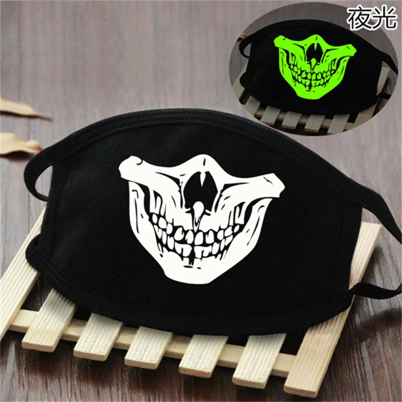 Luminous Funny Smile Expression Cotton Anti Dust Mouth Face Mask For Mouth Black Kpop Unisex Face Mouth Muffle Mask Fashion New