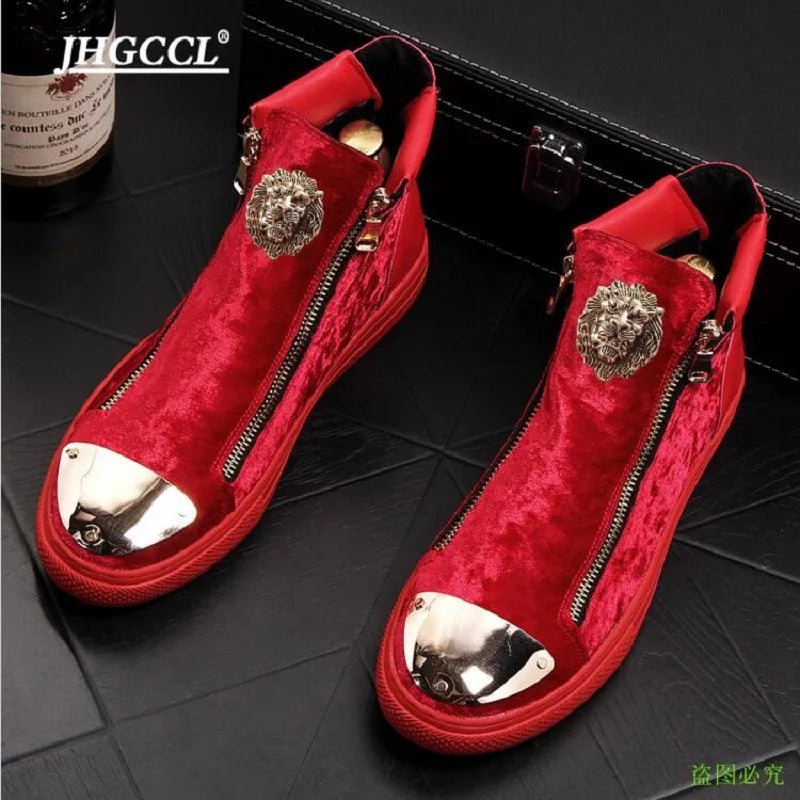 New breathable casual shoes Luxury loafers Solid rubber velvet zipper non-leather casual shoes