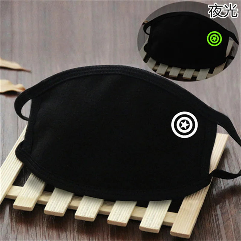 Luminous Funny Smile Expression Cotton Anti Dust Mouth Face Mask For Mouth Black Kpop Unisex Face Mouth Muffle Mask Fashion New