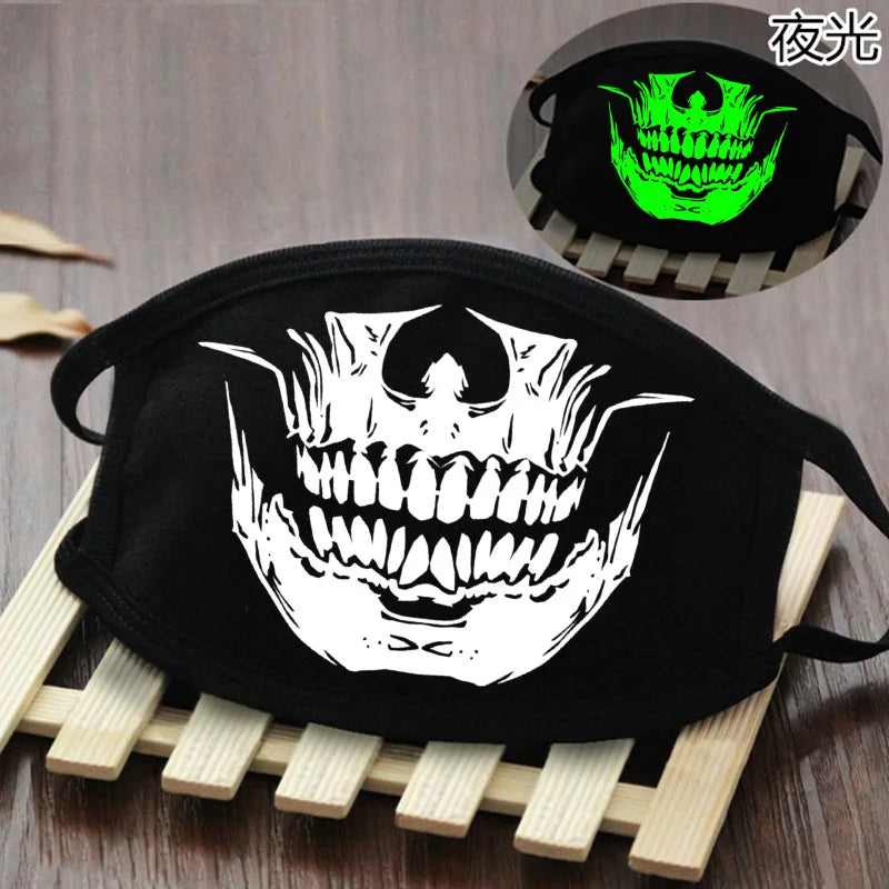 Luminous Funny Smile Expression Cotton Anti Dust Mouth Face Mask For Mouth Black Kpop Unisex Face Mouth Muffle Mask Fashion New
