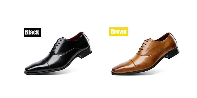 2024 Business New Fashion Men Dress Shoes Leather Men Wedding Oxford Shoes Lace-Up Office Suit Men's Casual Shoes Luxury Formal