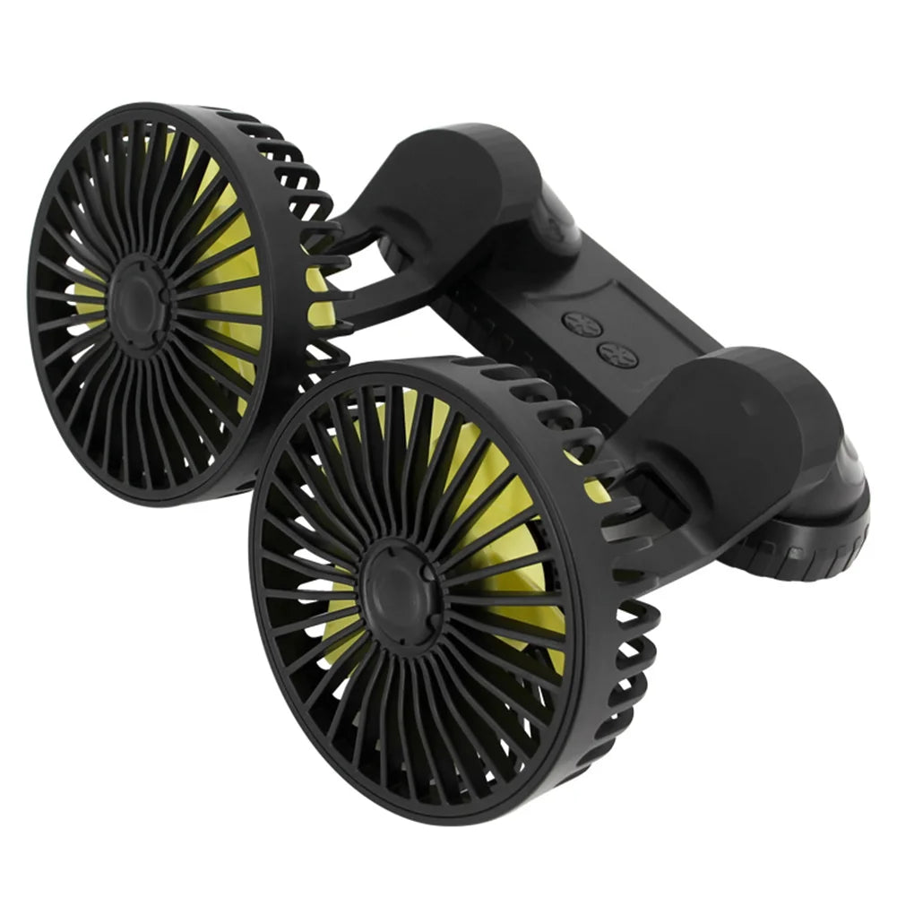USB Powered Car Fan Multi-Angle Rotatable Dual Head 3-Speed Dashboard ABS Three Speeds Summer Cooling Fan Accessories