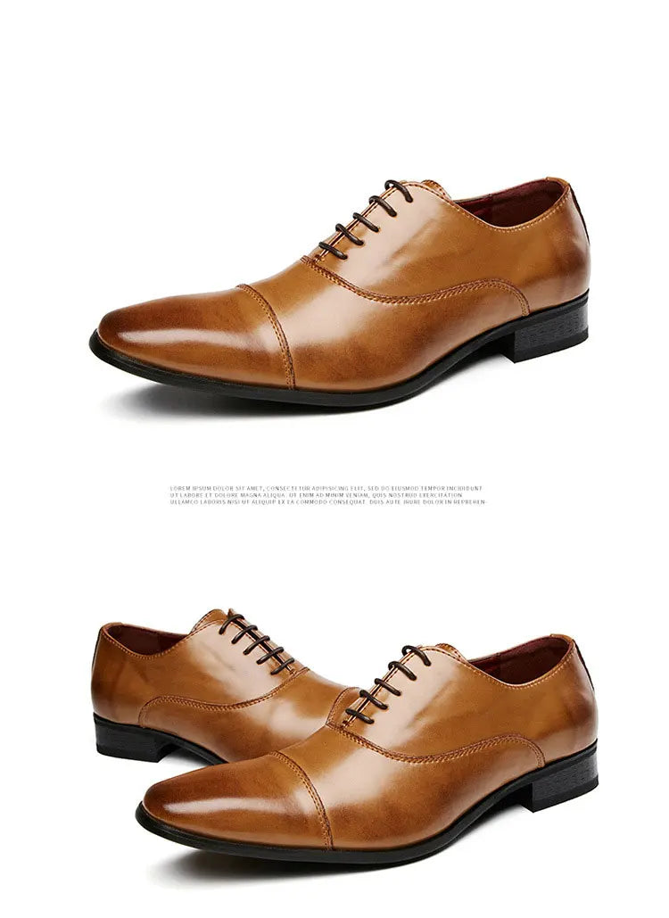 2024 Business New Fashion Men Dress Shoes Leather Men Wedding Oxford Shoes Lace-Up Office Suit Men's Casual Shoes Luxury Formal