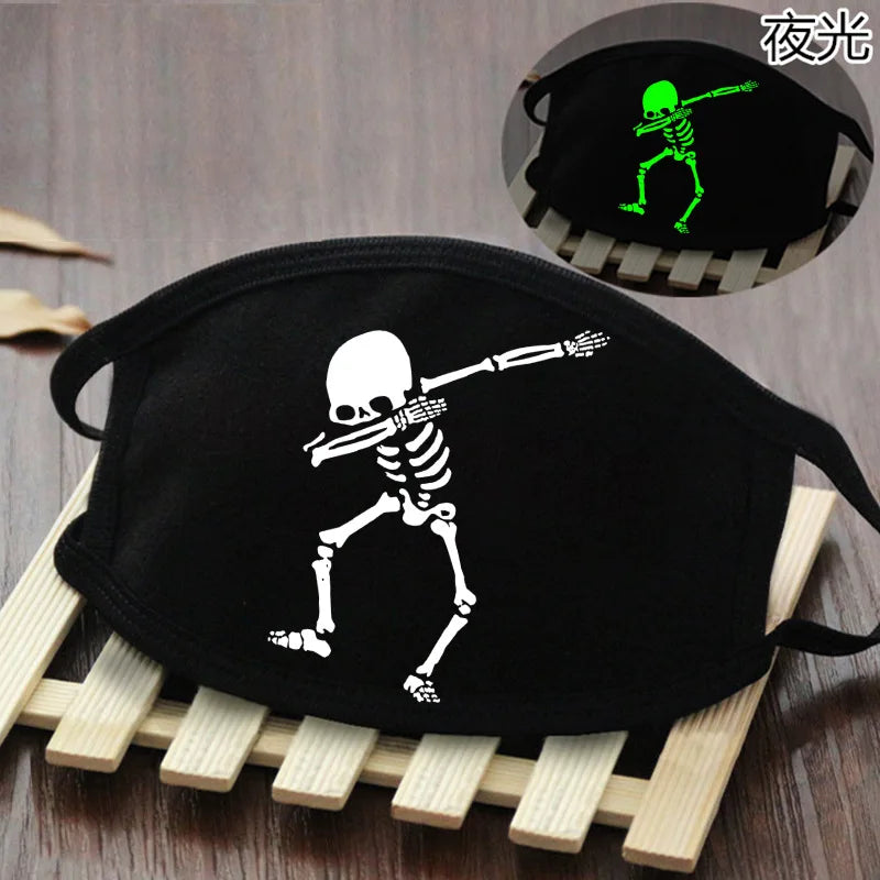 Luminous Funny Smile Expression Cotton Anti Dust Mouth Face Mask For Mouth Black Kpop Unisex Face Mouth Muffle Mask Fashion New