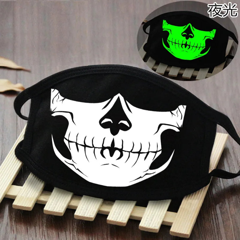 Luminous Funny Smile Expression Cotton Anti Dust Mouth Face Mask For Mouth Black Kpop Unisex Face Mouth Muffle Mask Fashion New
