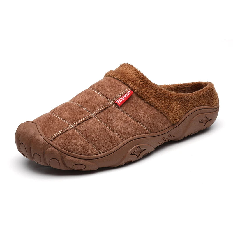 New Men Slippers Winter Bottom Soft Home Shoe Cotton Thick Slippers Indoor Slip-On Slides Comfortable Shoe Slippers Plus Size