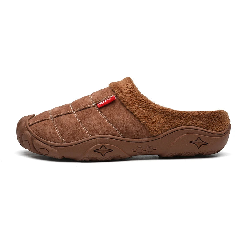 New Men Slippers Winter Bottom Soft Home Shoe Cotton Thick Slippers Indoor Slip-On Slides Comfortable Shoe Slippers Plus Size