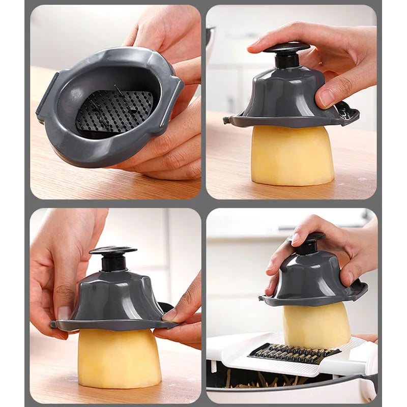 Multifunctional 2 In 1 Vegetable Slicer Cutter Chopper Fruit Strainer Basket Spiralizer Grater Food Peeler Mandoline Shredder