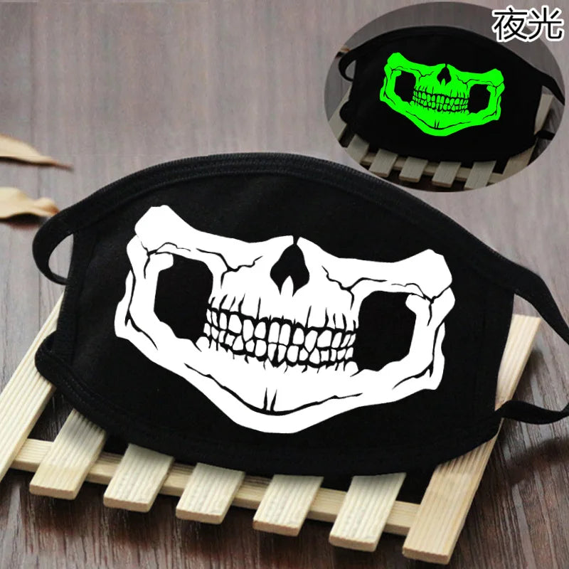 Luminous Funny Smile Expression Cotton Anti Dust Mouth Face Mask For Mouth Black Kpop Unisex Face Mouth Muffle Mask Fashion New