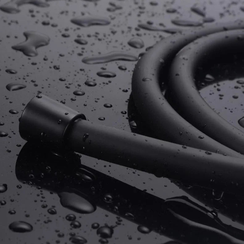 PVC High Pressure Silver & Black Smooth Shower Hose For Bath Handheld Head Flexible 360° rotation