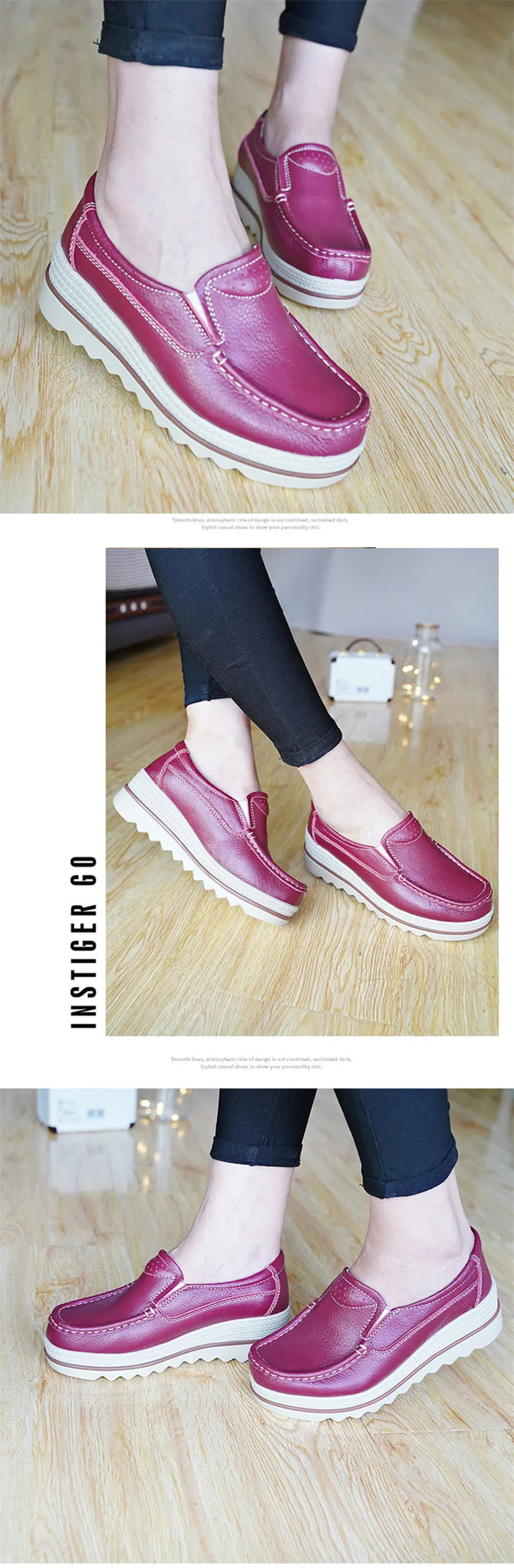 TIMETANG Autumn women flat shoes woman platform sneakers moccasins shoes woman creepers without lace genuine leather shoe ladies