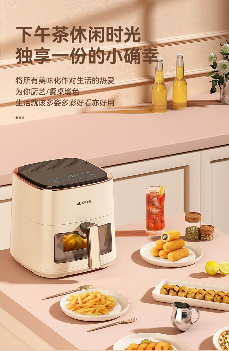 household kitchen Air fryer intelligent large-capacity visual no-turn-over oil-free multi-functional electric oven machine new