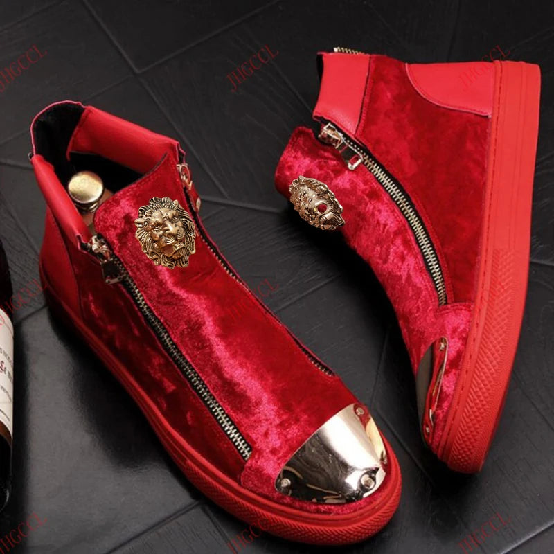 New breathable casual shoes Luxury loafers Solid rubber velvet zipper non-leather casual shoes