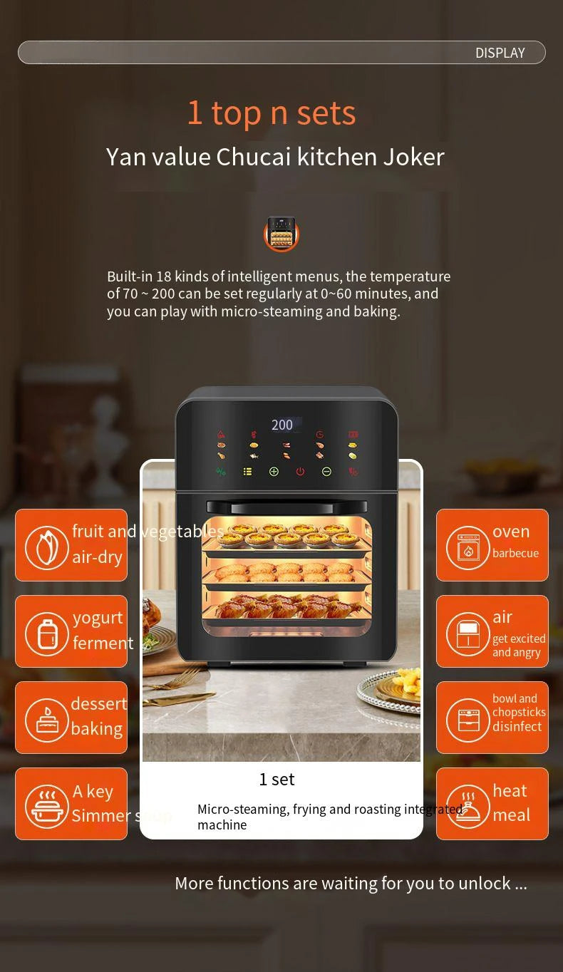 Smart 20L Air Fryer Oven Digital Support Customized Service Hot Deep Fryer Oven with Observation Window