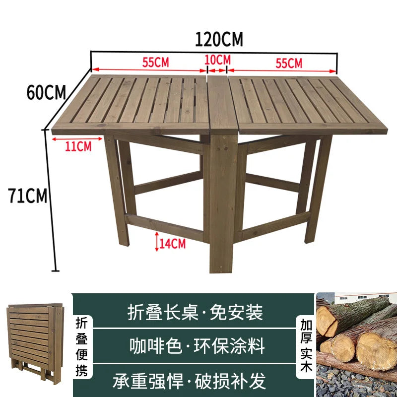 Nordic Solid Wood Garden Furniture Sets Patio Furniture Folding Portable Outdoor Garden and Terrace Set Outdoor Table Chair Set